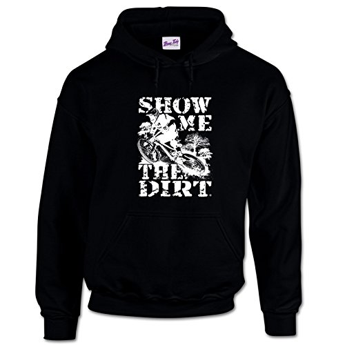 Bang Tidy Clothing Mens MTB Show Me The Dirt Mountain Biking Hoodie -Black XL