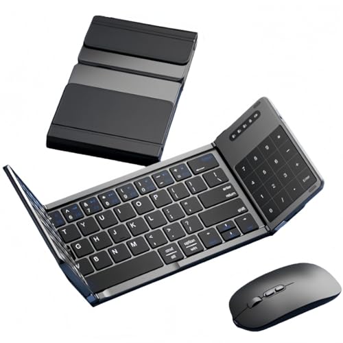 NYHGOXM �܂肽���� Bluetooth�L�[�{�[�h �^�b�`�p�b�h�t�� ���^�y�� ���{��z�� ���C�����X 3�䓯���ڑ� �^�u���b�g�p �X�}�z PC �Ή� Type-C�[�d�� �R���p�N�g �t���T�C�Y �p���^�O���t (CNC�����L�[�{�[�h�ƃ}�E�X�̃Z�b�g,