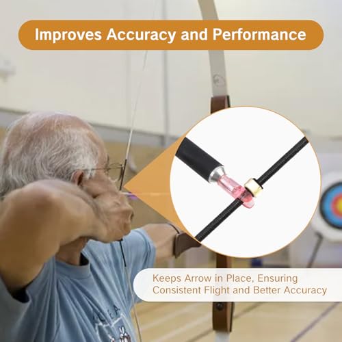 BRBASAP 10Pcs Arrow Nocks Archery String Nocking Points Bow String Stopper Clips for Compound and Recurve Bows Durable Knock Point Stoppers for Precise Shooting and Alignment - Thumbnail 6