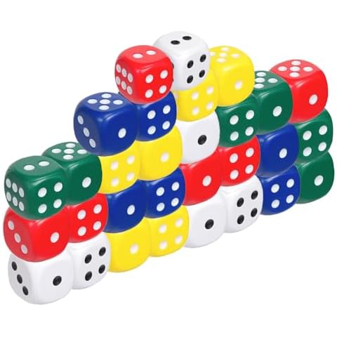 Pack of 30 Colourful Replacement Dice Set Cover