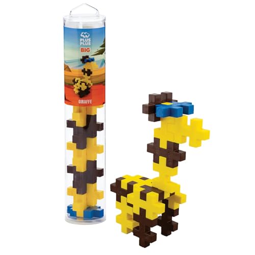 Image of PLUS PLUS Big Giraffe Tube, 15 Piece - Large Building Blocks for Toddlers