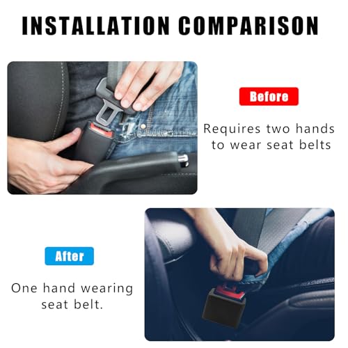 image for Piburth 2 Pack Seat Belt Buckle Holder, Silicone Auto Rear Seatbelt Bu