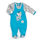 DESIGN - Die 2 Elemente des Baby Kleidung Set ähneln sich in hochwertigen Mustern, Farben & Aufdrucken und ergänzen sich wunderbar zu einem besonderen Baby Outfit Design. Gleichzeitig lassen sich Babystrampler und Baby Shirt aber auch problemlos mit anderen Motiven & Baby Hosen kombinieren.