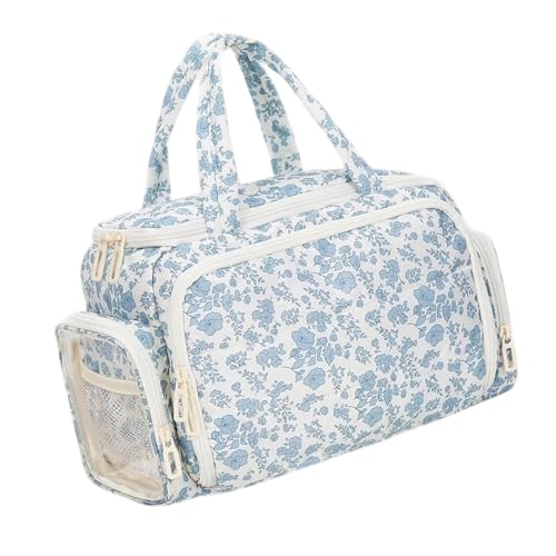 Trousse de maquillage grande capacité avec porte-pinceaux sur pied