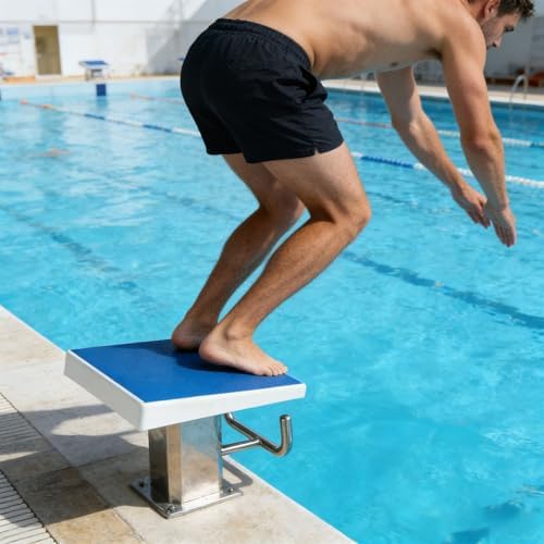 Professional Swimming Pool Starting Block, Two-Step Non-Slip Diving Platform for Athletes, Durable Fiber Cetit Diving Stand, Perfect for Swim Meets & Training Sessions