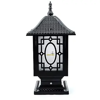 ZOREZA Gate Lamp Outdoor Post Light, Aluminum Exterior Post Lantern Warm/Cool White Lighting, Waterproof LED Gate Lamps Outdoor, Pole Lanterns Outdoor with 3-Inch Pier Mount Adapter(Dusk to Dawn)