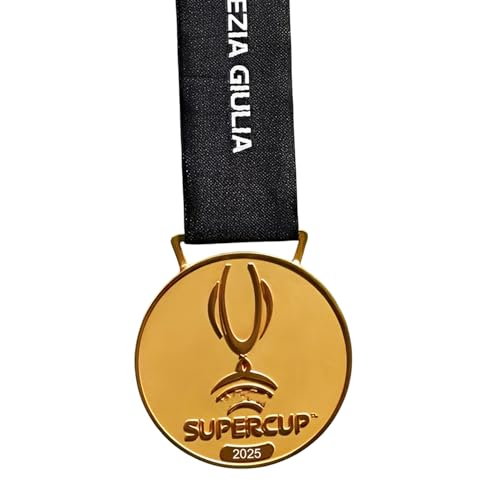 YYDSTES Réplica das medalhas dos campeões da supercopa da Europa 2025 lembranças da liga de futebol, artigos desportivos colecionáveis um presente ideal para fãs de futebol