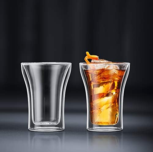 Bodum ASSAM Coffee Glass Set (Double-Walled, Dishwasher Safe, 0.25 L/8 oz) - Pack of 2, Transparent