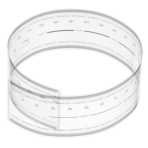 PATIKIL フィルムフレキシブル定規 30 cm 0.1 mm R角度と幅の線付きスケール 透明PETプラスチック ソフト折りたたみ ストレート定規 工場用 透明 1個