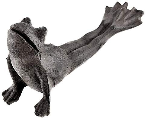 Bellaa Yoga Frog Garden Statue - Zen Meditation Frog Figurine for Outdoor Garden Decor, Relaxing Stretching Pose, Brown Resin Sculpture for Home, Patio & Lawn Ornament