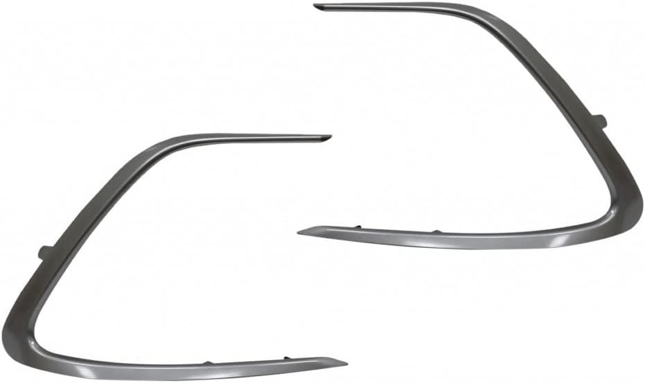 For Toyota Camry 2021 2022 Bumper Cover Molding Driver and Passenger Side | Pair | Front | Hybrid | LE Model | Plastic | Dark Gray | Replacement For TO1038244, TO1039244 | 191275814000, 5271306120