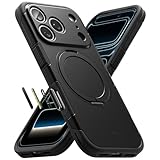 【Ringke】 iPhone 17 Pro Alles ケース TPU+PC 黄ばみなし 耐黄変 落下防止 耐衝撃 マグネット キックスタンド カメラコントロールボタンカバー スマホケース アイフォン17プロ (ストラップホール付き) - Black