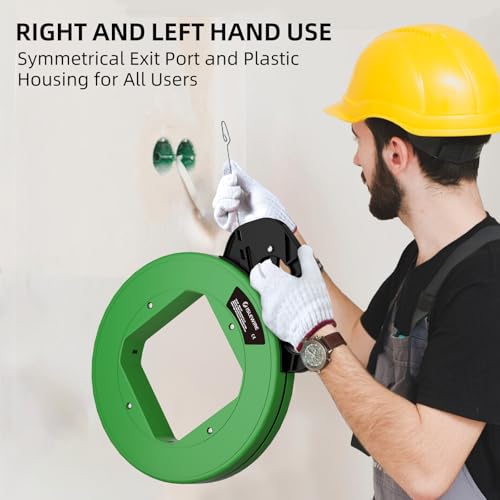islewire 240FT Fish Tape Wire Puller, 1/8-Inch Steel Electrical Fish Tape with Formed Hook, Durable Housing & Ergonomic Handle, Heavy-Duty Wire Fishing Tool for Walls, Conduit & Cable Pulling, Green by islewire - Image 7