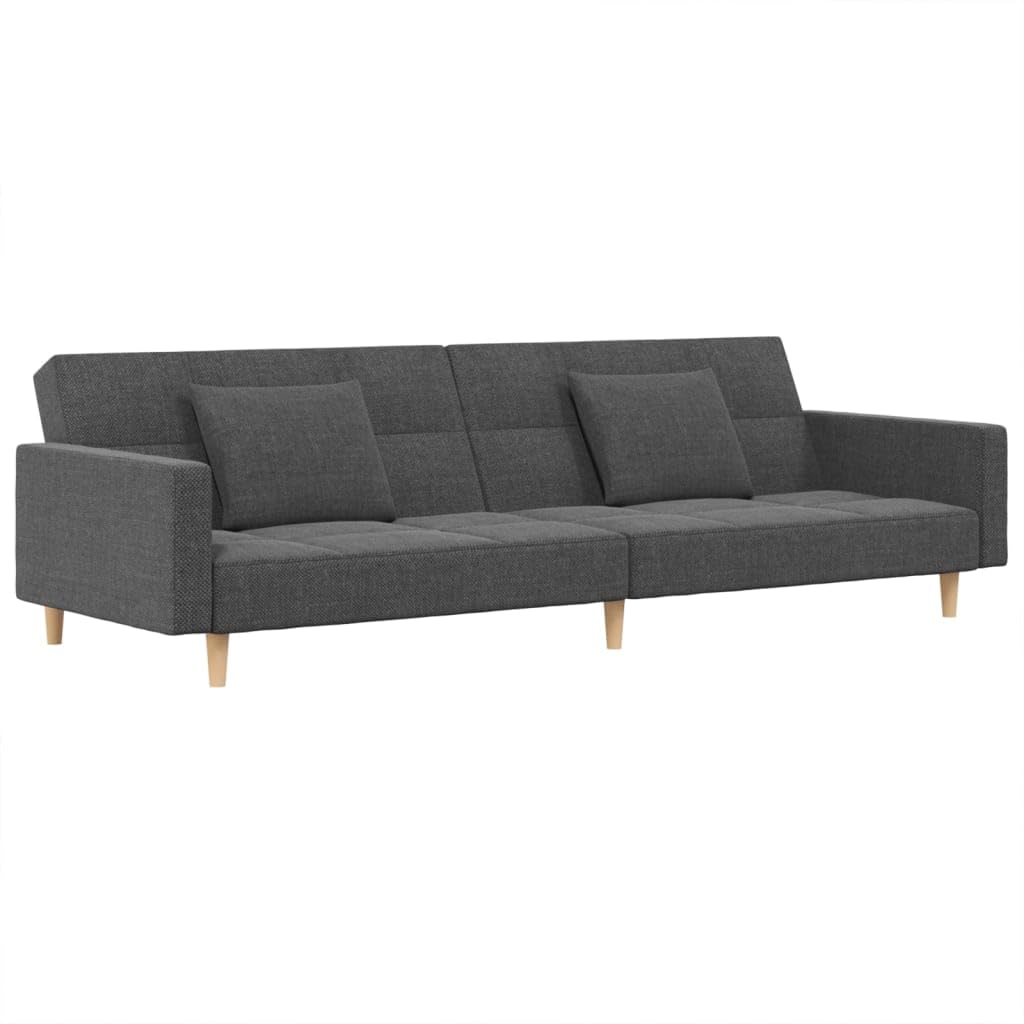 Hommdiy Schlafsofa 2-Sitzer mit 2 Kissen,mit schlaffunktion Hellgrau Stoff