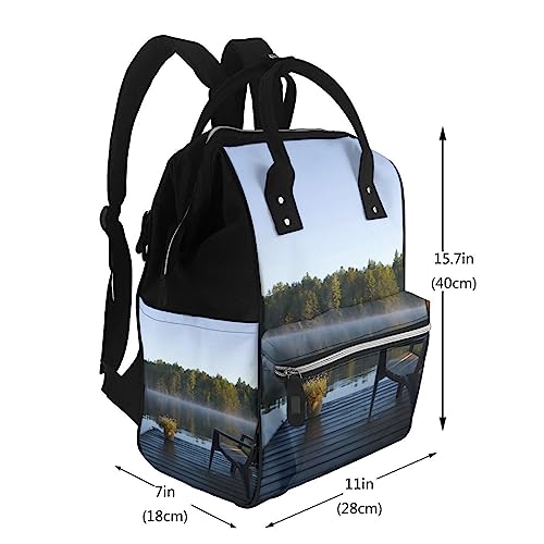 Sac à dos à langer multifonction élégant avec compartiments de rangement - 2