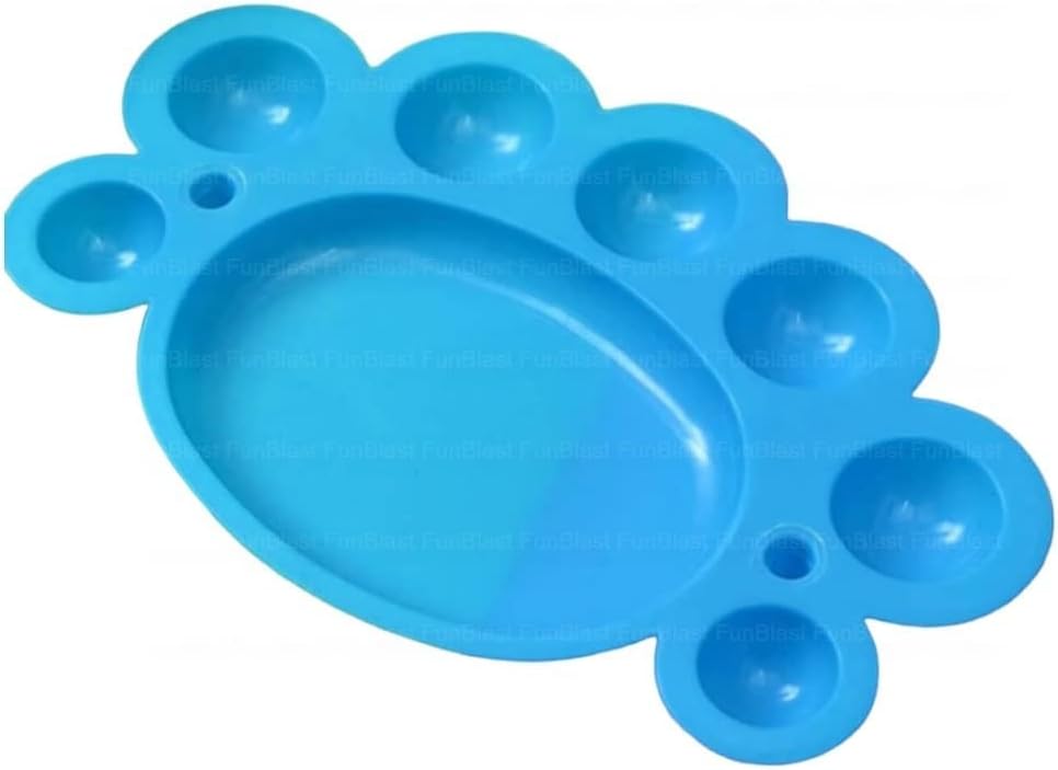 ClubBeauty Plastic Artist 8 Compartment Painting Watercolor Mixing Palette, Blue