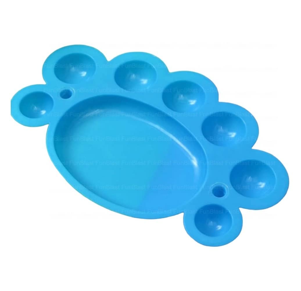 ClubBeauty Plastic Artist 8 Compartment Painting Watercolor Mixing Palette, Blue