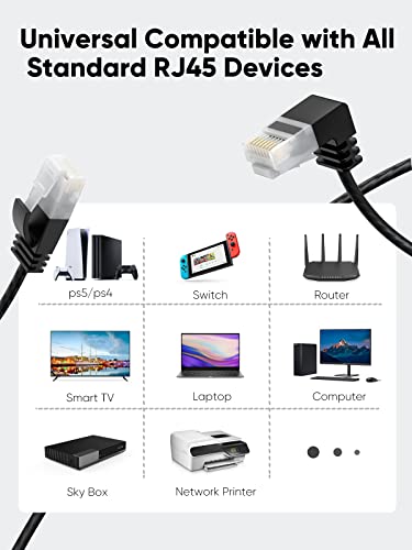 Cablecreation Ultra Slim Cat6A Ethernet Cable Od 2.8Mm, Up Angle Lan Super Light Cord, High Speed 10G Utp Network Patch Cable, Internet Wire For Pc,Router,Modem,Printer,Tv Box,Ps5, Switch; 6.6Ft/2M #TOP4