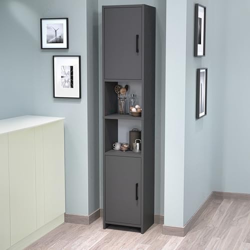 [en.casa] Meuble Colonne de Cuisine Armoire Haute Meuble de Rangement Buffet de Cuisine Placard avec Étagère pour Salle de Bain Salon Salle à Manger Panneau...