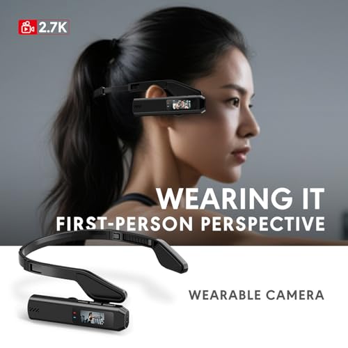 Caméscope monté sur casque Luocute 2.7K HD avec objectif grand angle 110° - 4