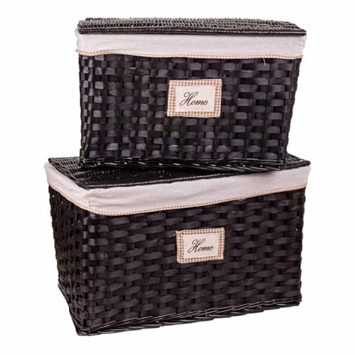 WANDERLUST DECO Baules de Mimbre Forrado Set 2 pzas