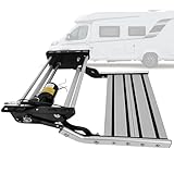 Hydravex Escaleras retráctiles eléctricas para Autocaravana, de Aluminio, Plegables, Antideslizantes, para Autocaravana, Caravana, Capacidad de 200 kg, iluminación LED Brillante Single-12V