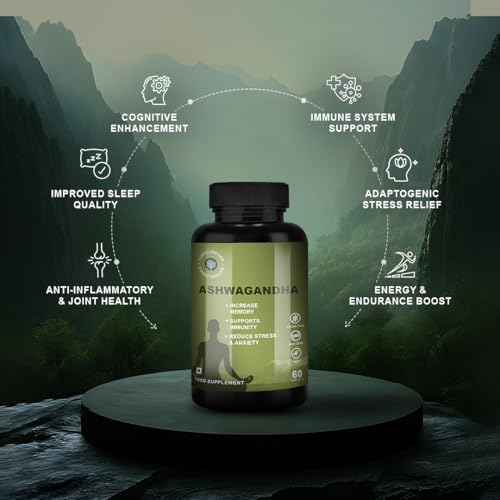Image of CUREFOREVER Ashwagandha Tablet 1200mg - 180 Tablets, Supports Immunity & Sleep, Naturally Reduces Stress & Anxiety, Improves Focus & Mind Wellness - Withania Somnifera 10:1 Extract | 90 Servings