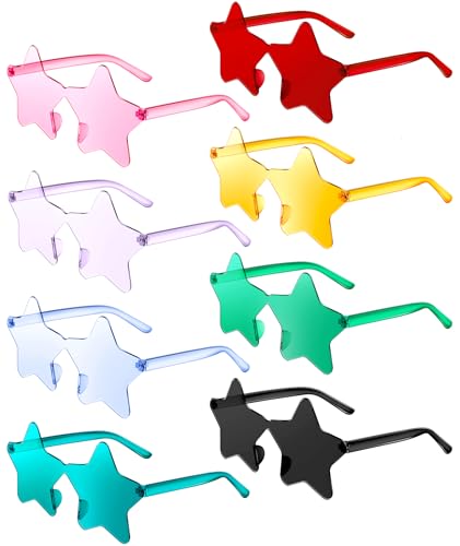 Yivaiks 8 Pack Rhinestones Butterfly Sunglasses Set Charm Crystal Bling Party Bulk Sun Glasses