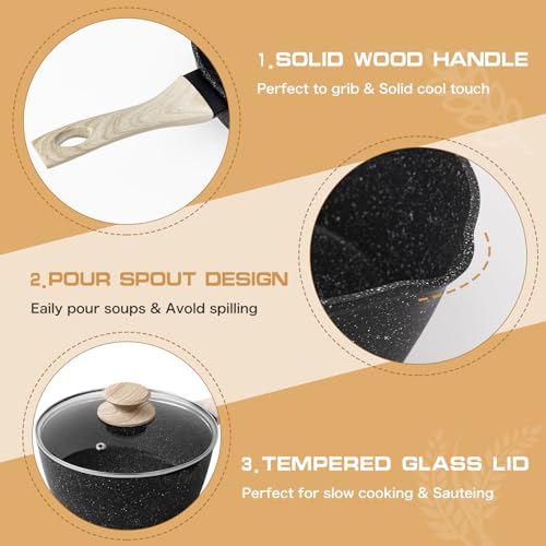 Olla con boquilla para verter de 16 cm Rainberg, ideal para calentar leche en inducción 8