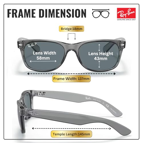 Image of Ray-Ban RB2132 NEW WAYFARER CLASSIC POLARIZED Sunglasses w /Official Kit