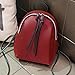Produktbild MMANK Weiblicher Beutel Trend Quaste Doppelreißverschluss Solide Corol Mädchen Studenten Schultasche Mode Kleine Frische Nette Frauen Rucksack Mini Weibliche Reisetaschen, Rd