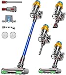 AIDTIPS Akku Staubsauger, 50KPA/600W/70Mins Staubsauger Kabellos mit Selbststehend, 1,8L Großer Staubbecher, Anti-Tangle-Bürste, 8-stufiges Filtersystem Grünes Licht für Hartböden Teppiche Tierhaare