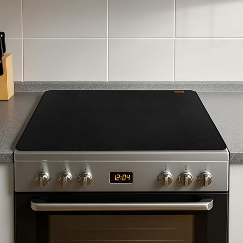 PONGARD Fireproof Stove Top Covers for Electric Stove, Waterproof & Heat Resistant Mat for Glass Top, Stovetop Protector, Anti-Scratch, 28x20 Black by PONGARD - Used condition - Image 7