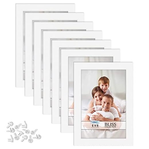 Icona Bay 4x6 Picture Frames (White, 12 Pack), Modern Style Wood Composite Frames Table Top or Wall Mount, Bliss Collection