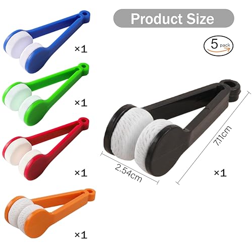 Zlongron Mini limpador de lentes para óculos, ferramenta de limpeza de escova macia, microfibra, com
