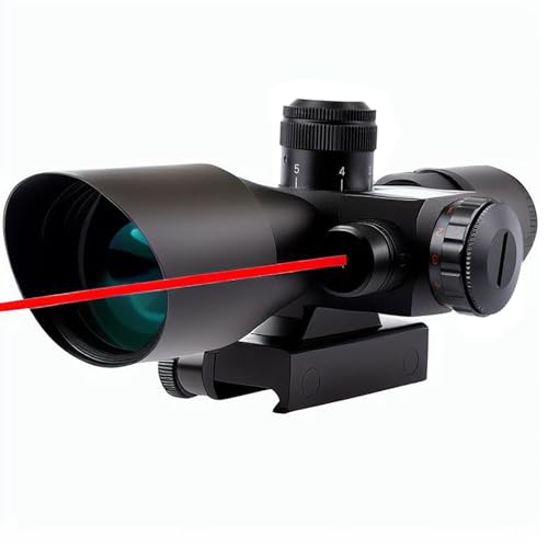 WIPBOTEN 2.5-10x40 Compact Red Laser Green Dot Sight Illuminated Scope 20mm Compact Hunting Rifle, Durable Picatinny Rail Mount, 5 Levels, Mil-Dot …
