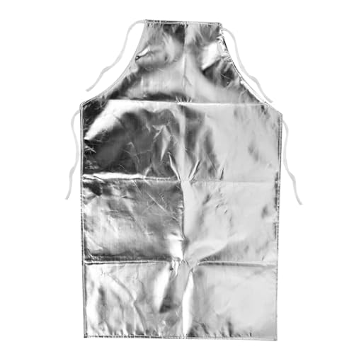 Heat Resistant Aluminum Foil Apron, 1000°C High Temperature Fireproof Thermal Insulation Workwear for Welding, Cooking (Large, Large)