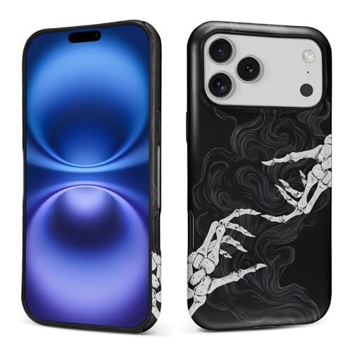 Coque iPhone 17 Pro Max main squelette silicone liquide mat antichoc rigolote