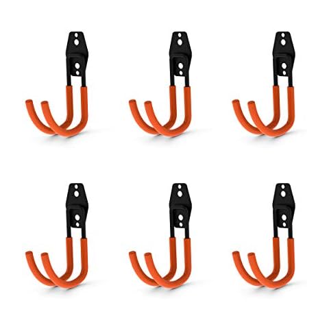 CoolYeah Steel Garage Storage Utility Double Hooks, Heavy Duty for Organizing Power Tools,Large J Hooks (pack of 6, 5.5 × 3.1 × 4.2 inches) Cover