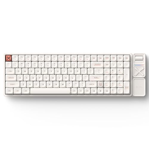 Image of IQUNIX Magi96 Pro Low-Profile Mechanical Keyboard, Creamy Keyboard with Number Pad, Wireless 96% Layout with Media Controls, Full Aluminum, Hot-Swappable, RGB Backlit, VIA Customizable (White)