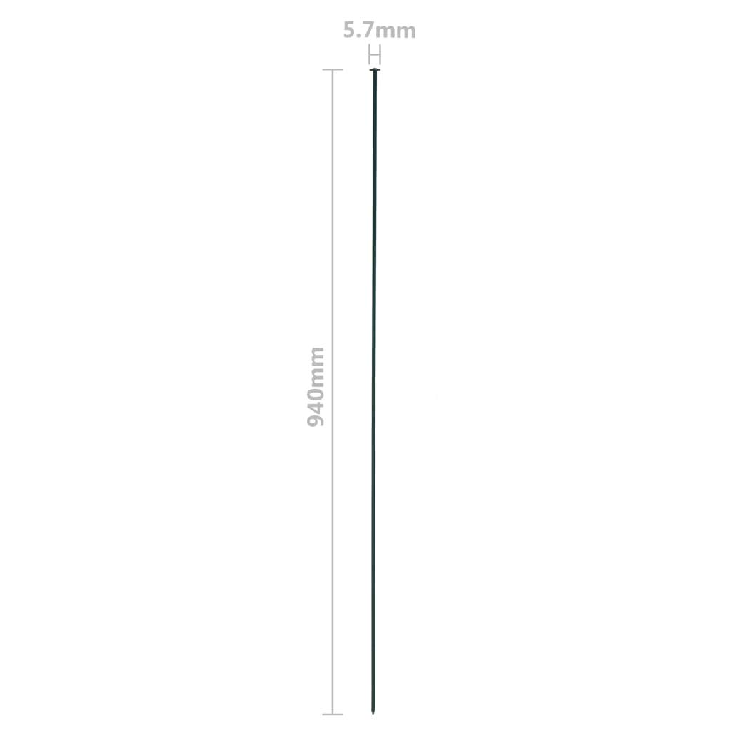 Set di recinzioni da giardino convesse, 77,5 x 78,5 cm, colore verde, filo di acciaio verniciato a polvere, per laghetto, giardino, bordo dell'aiuola, 5 elementi di recinzione con 6 pali