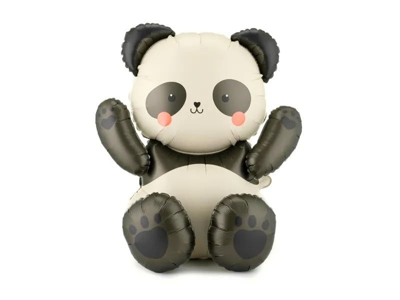 Giant Teddy Bear Foil Balloon, 75x84 cm, Cream with Bow - Brown with Red bow - Gold (Panda)