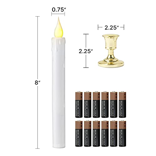 Lamplust Flameless Candles Battery Operated Flameless Flickering Led Candles With Remote, 8In Electric Candles, Timer Warm White Window Candle Set Of 6 Taper Candles Home Decor #TOP3