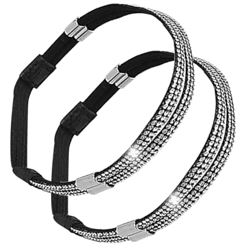 LRXIYODE Cordones Decorativos Elásticos para Tacones Altos, Correas Ajustables de Talón Cristales, Antideslizantes y Desmontables, Pensadas para Mujer en Eventos y Uso Cotidiano
