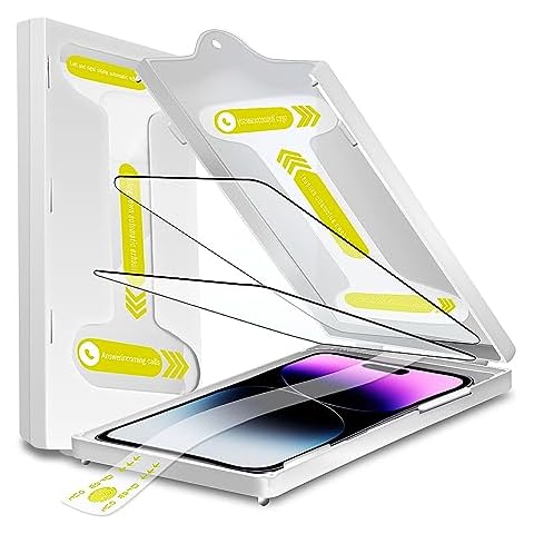 TIUYAO Screen Protector for iPhone 15 Pro Max - [Auto Alignment Kit] Easy Install Auto Dust-Removal Bubble Free Military Protect Tempered Glass Screen Protector Fit for iPhone 15 Pro Max [2 Pack] Cover