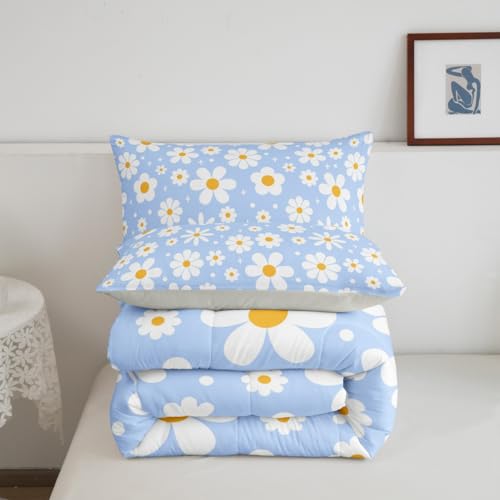Image of Daisy Flower Groovy Comforter Set Toddler Size Kids Boys Girls Bedding