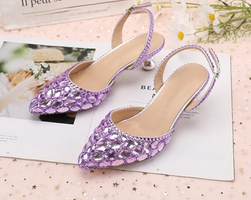 Minishion Womens Slingback Wedding Shoes Low Heel Formal Evening Prom Pumps2