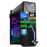 ASUS ROG Strix G16CH Gaming Desktop | Intel 16-core i7-13700F (i9-12900F) | 64GB DDR5 2TB SSD | Geforce RTX 4060 8GB Graphic | DisplayPort Aura Sync Lighting Win11Pro Black + HDMI Cable