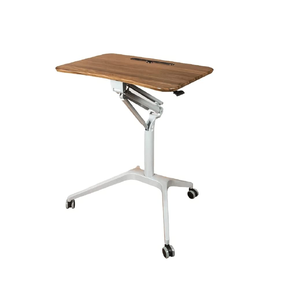 BKEKM Table de lit Table de lit Mobile Assis Debout Bureau réglable en Hauteur Chariot de Bureau d'ordinateur Portable Table roulante sur roulettes pour Bureau à Domicile Spacieux