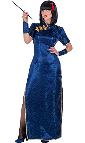 Banyant Toys Disfraz China Azul Qi-pao Mujer: XL